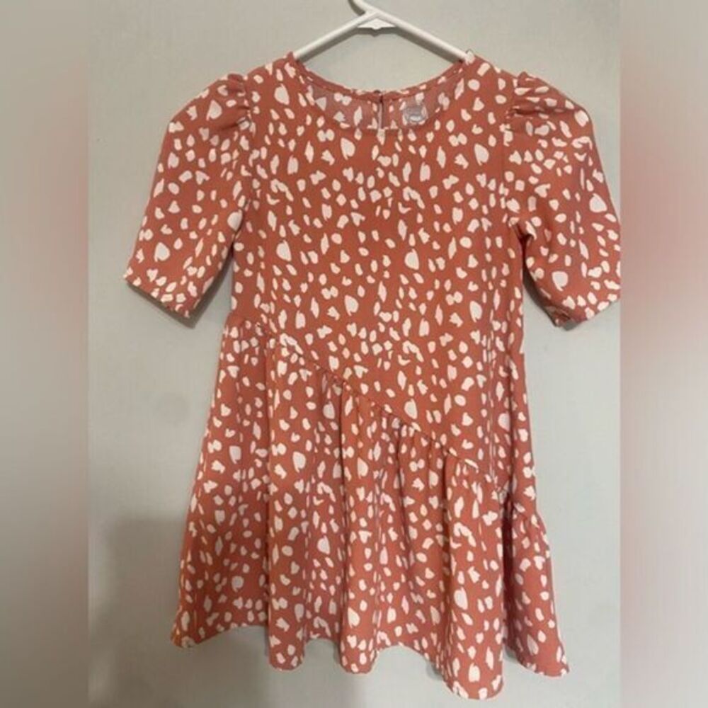 Girls wonder nation salmon and white‎ short sleeve dress size xs